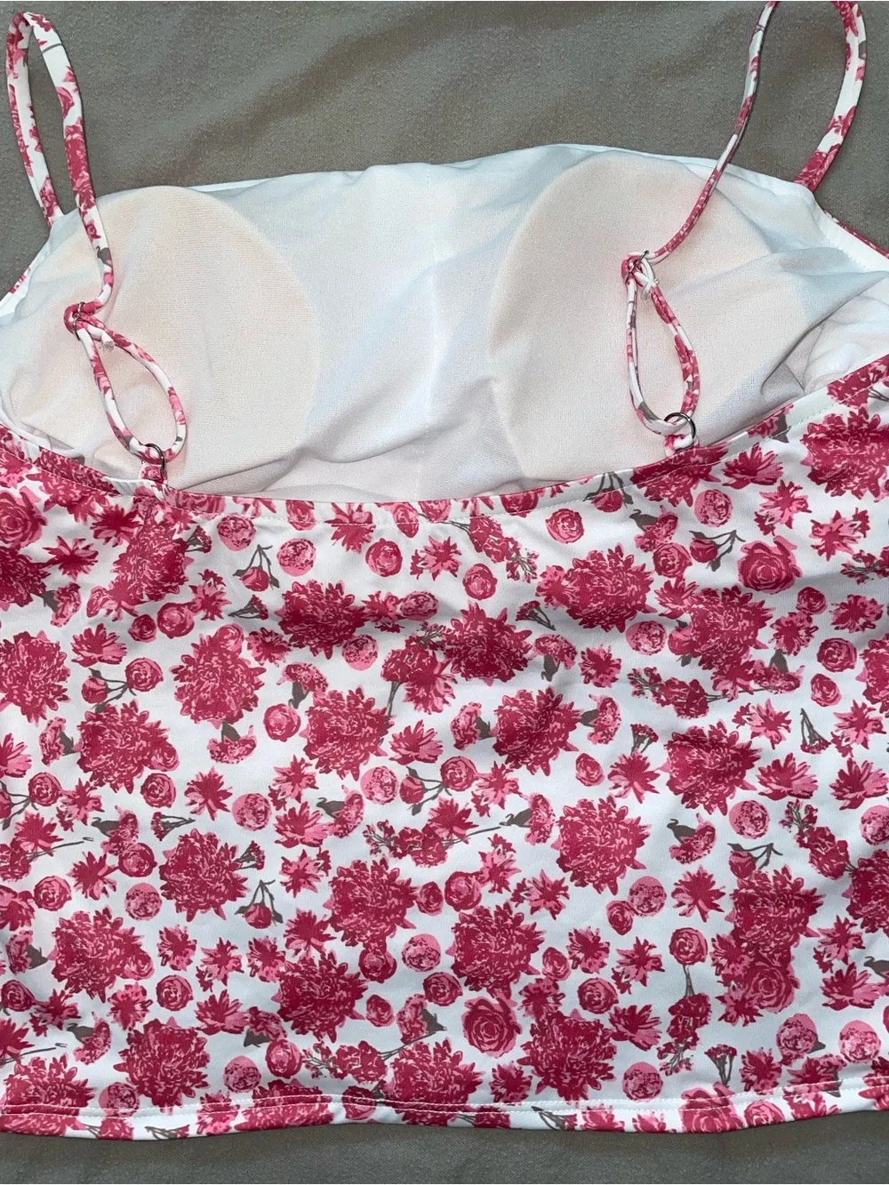 NEW NWT Albion Fit Women’s Athena Cabo Tankini Pink Floral Bikini Top Medium M